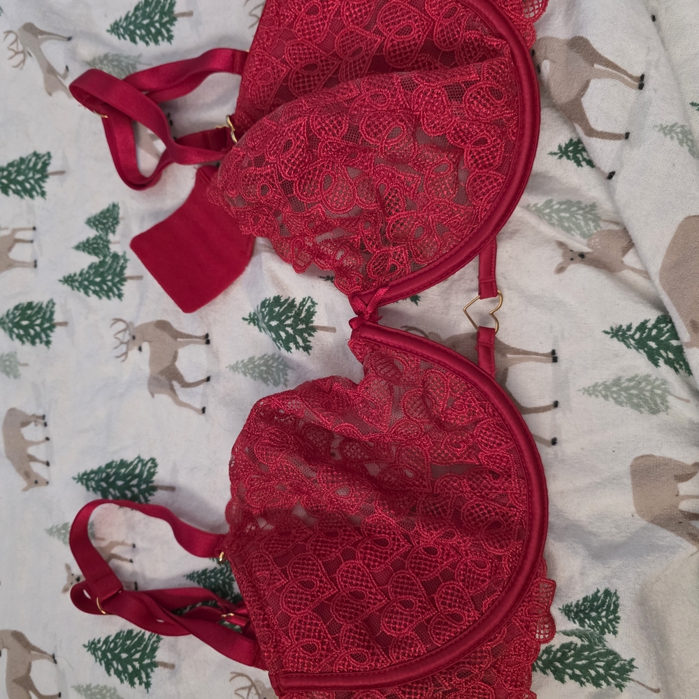 Victoria's Secret Red Lace Bra Full Coverage